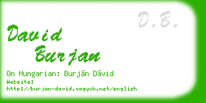 david burjan business card
