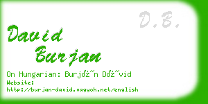 david burjan business card